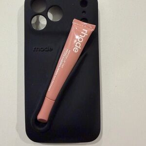 RHODE Black Case with Pink Lip Treatment